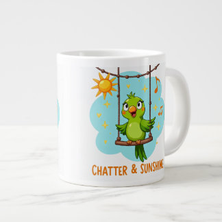 Caneca De Café Grande Papo de Papagaio & Risada Ensolarada