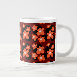 Caneca De Café Grande Papoulas vermelhas