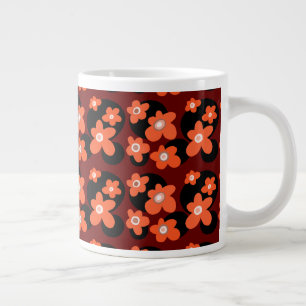 Caneca De Café Grande Papoulas vermelhas