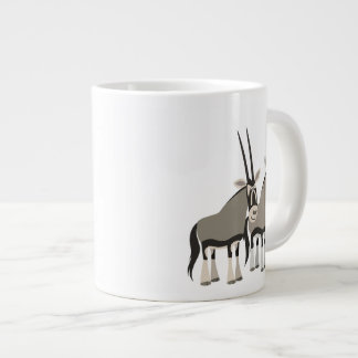 Caneca De Café Grande Par de Cartoon Oryxes Jumbo Mug