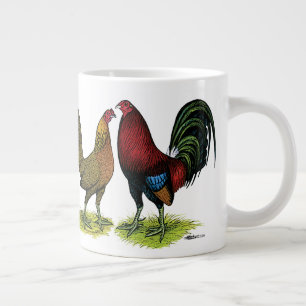Caneca De Café Grande Par de Gamefowl