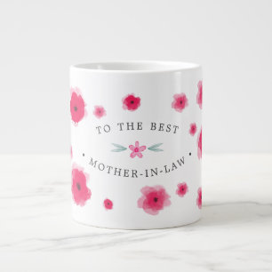 Caneca De Café Grande Para a Melhor Sogra Floral Rosa