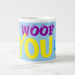 Caneca De Café Grande Para Cachorros Amantes Woof Amor Você É Muito Mode