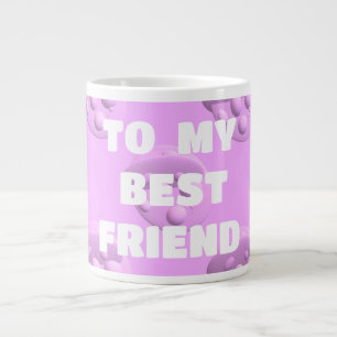 Caneca De Café Grande Para seu melhor amigo, bolhas cor-de-rosa