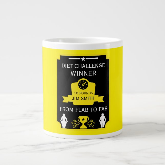 Caneca De Café Grande Parabéns por perda de peso (Frente)