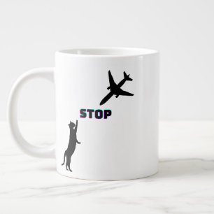 Caneca De Café Grande Parada de Gato Engraçado do Pai de Aviação Piloto