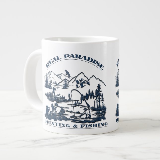 Caneca De Café Grande Paraíso real Café Mug (Frente Esquerda)