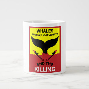Caneca De Café Grande Parar a caça à baleia   Proibição da proteção mari