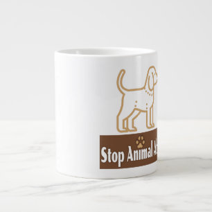 Caneca De Café Grande Parar Abuso Animal - Jumbo Mug