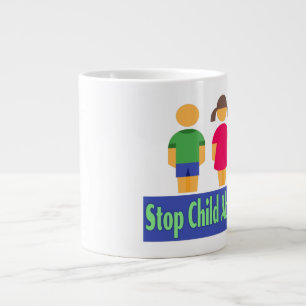 Caneca De Café Grande Parar Abuso Infantil - Jumbo Mug