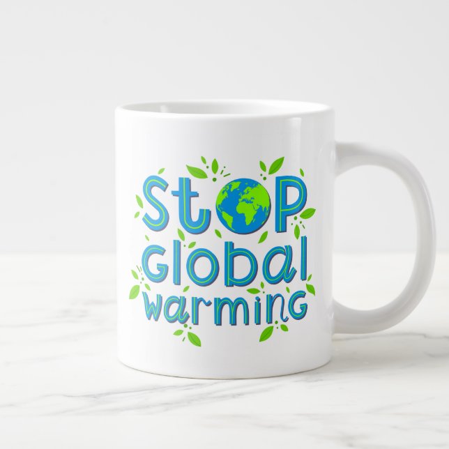 Caneca De Café Grande Parar o aquecimento global (Direita)