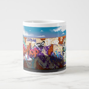 Caneca De Café Grande Parede de Grafite Hip Hop Urbano.