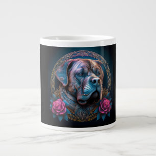 Caneca De Café Grande Pares Da Bull Mastiff Através De Um Portal De Temp