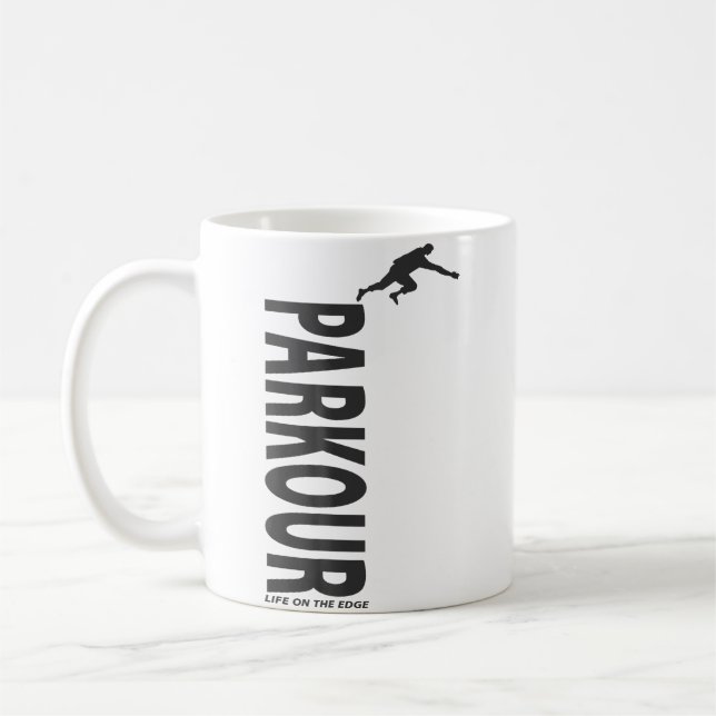 Caneca De Café Grande Parkour Vida Na Borda (Esquerda)