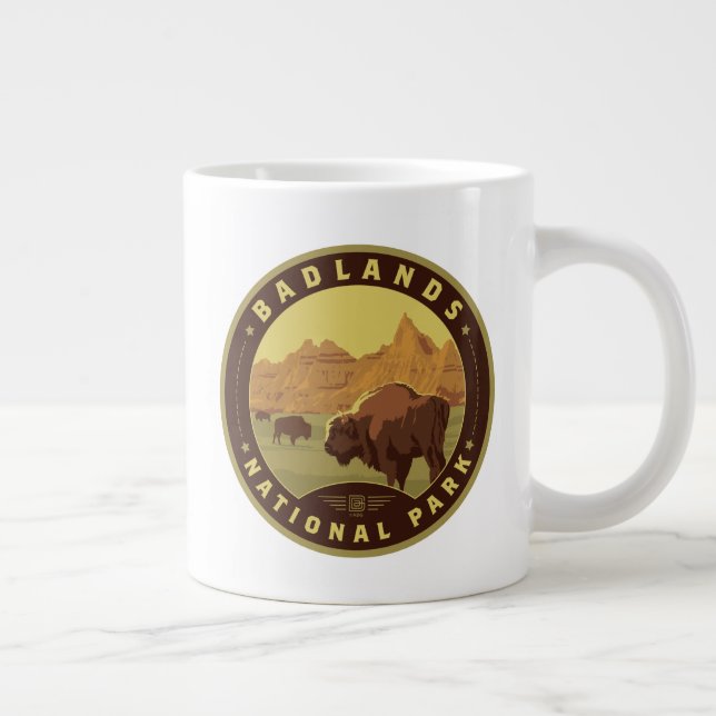Caneca De Café Grande Parque Nacional Badlands (Direita)
