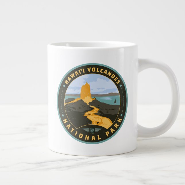 Caneca De Café Grande Parque Nacional dos Vulcões do Havaí (Direita)