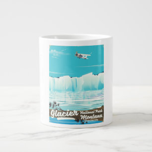 Caneca De Café Grande Parque Nacional Glacier, Montana pôster vintage