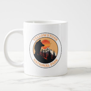 Caneca De Café Grande Parque Nacional Yellowstone, Arte do Lobo Sunset, 
