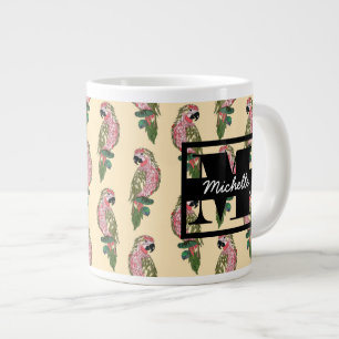 Caneca De Café Grande Partes do Estilo do Zentangle Monograma