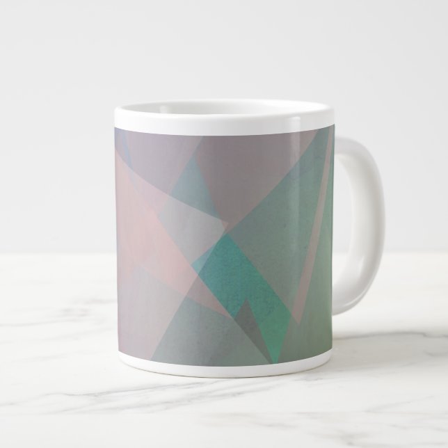 Caneca De Café Grande Partículas Abstratas Voadoras | Formas Geométricas (Frente Esquerda)