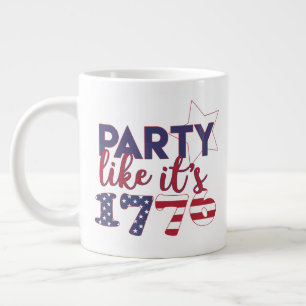 Caneca De Café Grande Partido como se fosse 1776 - Tipografia da bandeir