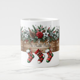 Caneca De Café Grande Partido de Natal Elegante Moderno