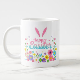 Caneca De Café Grande Páscoa Primavera de Páscoa felz pascoa de Coelho 
