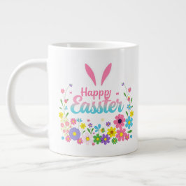 Caneca De Café Grande Páscoa Primavera de Páscoa felz pascoa de Coelho 