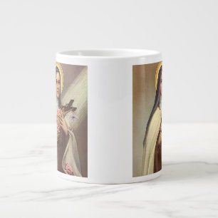 Caneca De Café Grande Páscoa Religiosa Vintage, freira com cruz