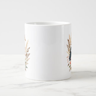 Caneca De Café Grande Pássaro aquarela