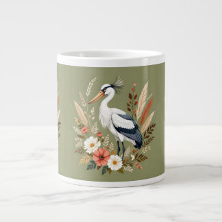 Caneca De Café Grande Pássaro aquarela