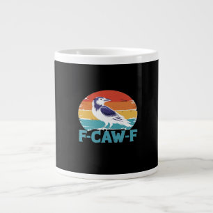 Caneca De Café Grande Pássaro F-Caw-F Corvo Amante do Corvo Engraçado Es