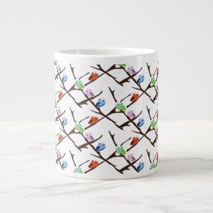 Caneca De Café Grande Pássaros