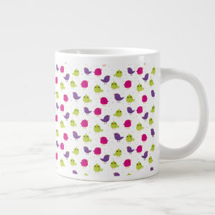 Caneca De Café Grande Pássaros coloridos fofos