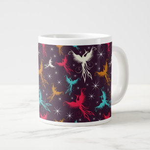Caneca De Café Grande Pássaros de Phoenix aparecem como padrão