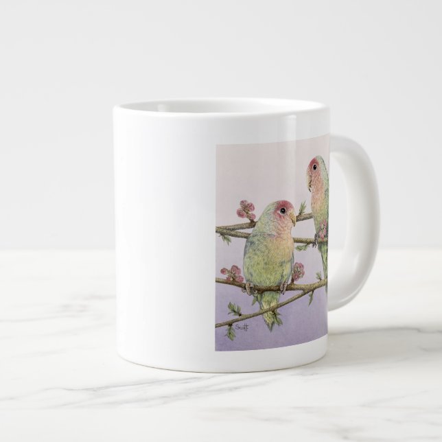 Caneca De Café Grande Pássaros do Amor (Frente Esquerda)