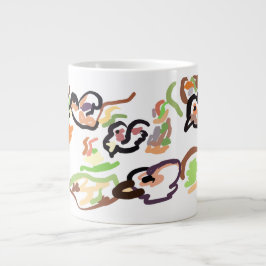 Caneca De Café Grande Pássaros e outono