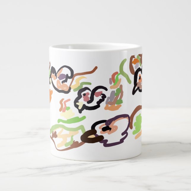 Caneca De Café Grande Pássaros e outono (Frente)