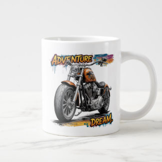 Caneca De Café Grande Passeio dos Sonhos de Aventura – Moto Chopper Vint