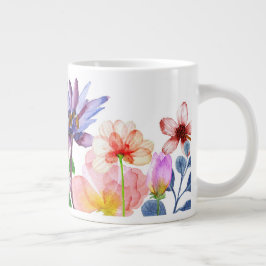 Caneca De Café Grande Pastel Garden Blooms