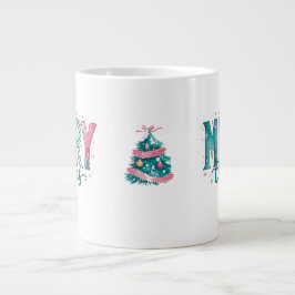 Caneca De Café Grande Pastel Merry Christmas Jumbo Mug