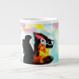Caneca De Café Grande Pastor Alemão colorido
