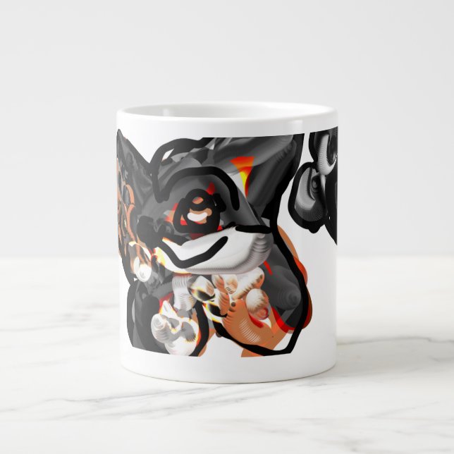 Caneca De Café Grande Pata de lobo no ar (Frente)