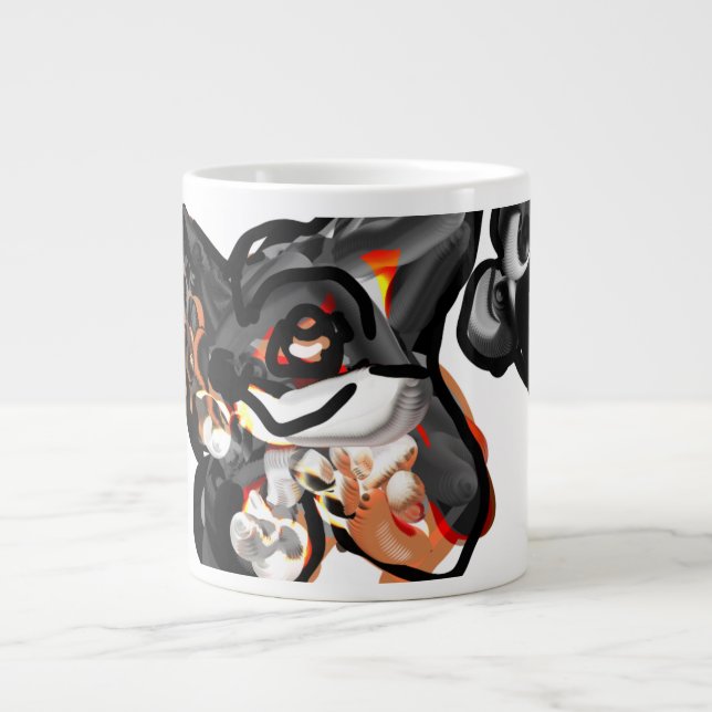 Caneca De Café Grande Pata de lobo no ar (Frente)