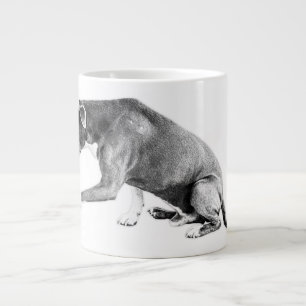 Caneca De Café Grande Pata Polita — Pitbull Mistura Monocromática
