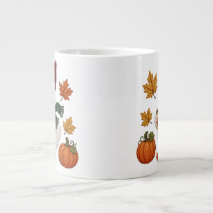 Caneca De Café Grande Pato Aconchegante de Outono com Café de Abóbora Fo