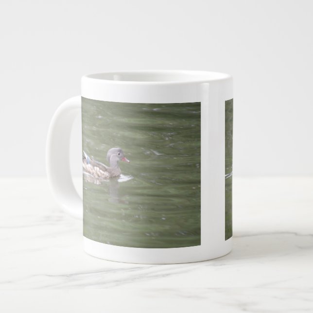 Caneca De Café Grande Pato no lago Mug (Frente Esquerda)