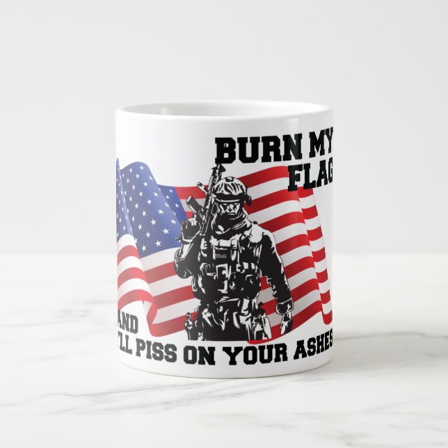 Caneca De Café Grande Patriota Americano (Frente)