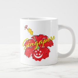 Caneca De Café Grande Patriotas de Cingapura (Hibiscus)