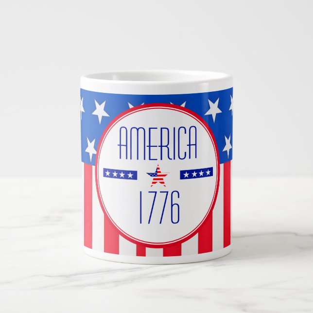 Caneca De Café Grande Patriótico Americano (Frente)